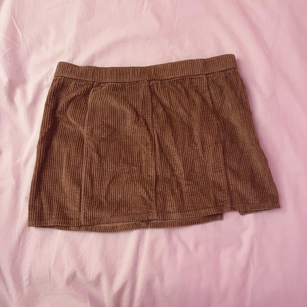 Brown Corduroy Mini-Skirt